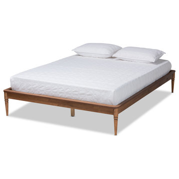 Tallis Classic and Traditional Brown Finished Wood King Size Bed Frame
