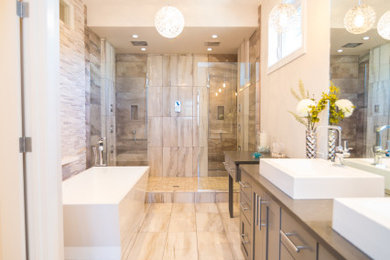 Inspiration for a transitional bathroom remodel in Other