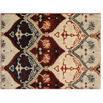 Bareens Designer Rugs - Contemporary Nabila Gray/Ivory Wool&Silk Rug - 4'0'' x 6'0'' - An elegant hand knotted rug made of finest quality wool and viscous is a brilliant foundation for any room. Breathtaking intricate design with mesmerizing Intricacy with pleasing color palette will enumerate another dimension to your decor.