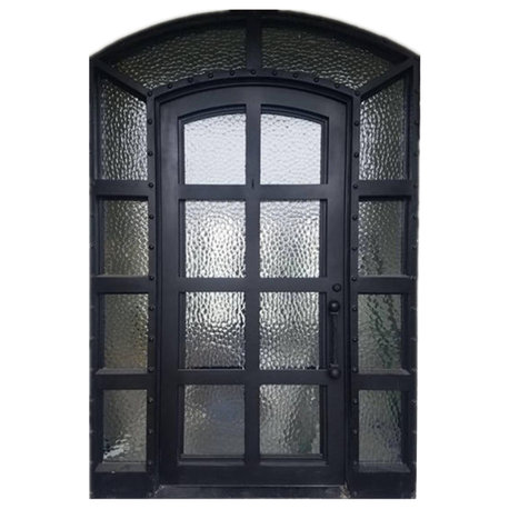72''x96''Wrought Iron Single Door With Double LOW-E Glass/Surround, Left Hand