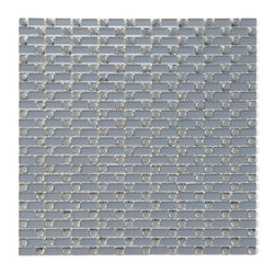 GBM Manufacturing - Reflections 12x12 Diamond Cut & Frosted Glass Mirror Mosaic Wall Tile,Blue, Set of 11 - Mosaic Tile