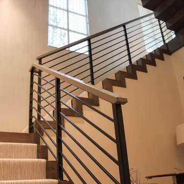 54_Dynamic and Open Wood and Metal Zig-Zag Staircase, Alexandria VA 22302