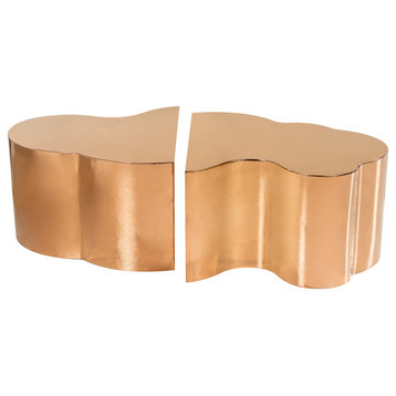 Luca Coffee Table, Rose Gold, 2-Piece Set