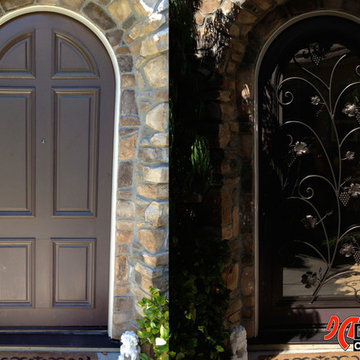 Zinfandel Wrought Iron Door Insert - Operable Hinge Glass and Screen Package
