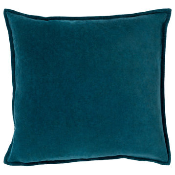 Cotton Velvet Pillow, Teal, Cover Only, 18"