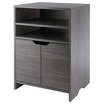 Winsome Nova Open Shelf Contemporary Wood Storage Cabinet in Charcoal