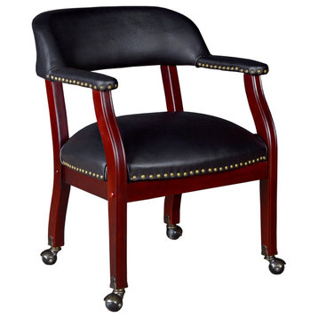 Ivy League Captain Chair with Casters- Ebony