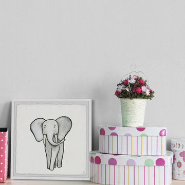 "Walking Elephant" Framed Painting Print