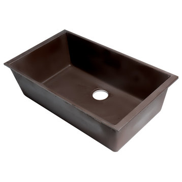 AB3322UM-C Chocolate 33" Single Bowl Undermount Granite Composite Kitchen Sink