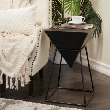 Modern Black Wood Accent Table 560938