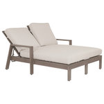 Sunset West Outdoor Furniture - Laguna Double Chaise Lounge With Cushions, Canvas Flax - A re-imagination of materials, the Laguna collection from Sunset West embodies effortlessly stylish living. Crafted in lasting aluminum, with a hand-brushed finish to mimic real driftwood, Laguna captures a timeless look with modern sensibility - offering the look and feel of natural wood, with minimal maintenance.