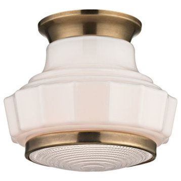 Hudson Valley Lighting 3809F Odessa 1 Light 9"W Semi-Flush - Aged Brass