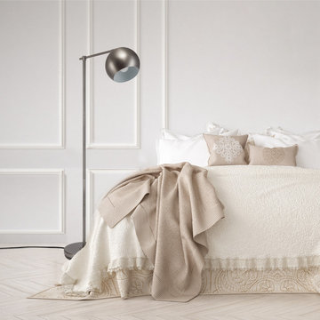 Molly 60" Floor Lamp, Blackened Steel, In-Line On-Off Switch