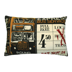 Koko Company - Koko Company Express Bus Service Ticket Pillow - Decorative Pillows