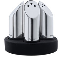 Deegan 4-Piece Salt Shaker Set With Tray, Polished