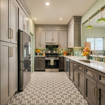 Galley Kitchen with Full-Height Storage PHOTO DESCRIPTION