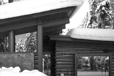 Rustic exterior home idea in Other