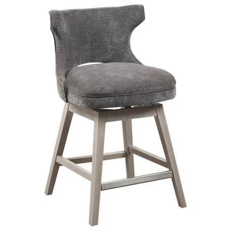 Madison Park Emmett Swivel Counter Stool With Charcoal Finish MP104-1119