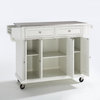 Stainless Steel Top Kitchen Cart/Island, White