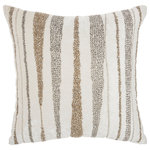 Nourison - Mina Victory Luminecence Beaded Waves Ivory Throw Pillow - Jewelry for your rooms, this elegantly handcrafted rhinestone, bead and embroidered collection adds a touch of sparkle to your day.
