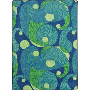 Kid Essentials Rug, Jazzy, Blue and Teal, 10'9"x13'2"