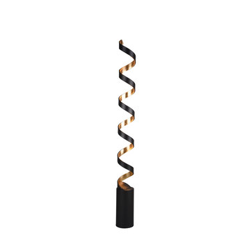 Spiral Floor Lamp, Black and Gold