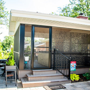 Covered Composite Deck with Custom Screen Room System