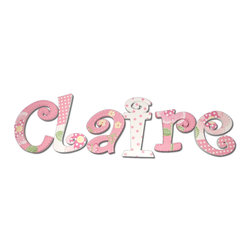 Pink Floral Painted Letters - Wall Letters