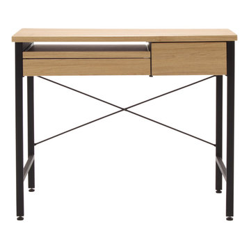 Ashwood Compact Desk, Ashwood and Graphite