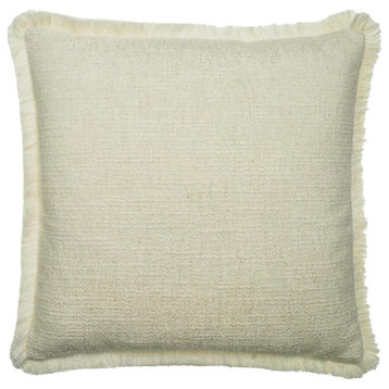 Modern Fringed Throw Pillow | Andrew Martin Wren, White