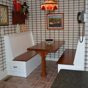 Kitchen Remodel with White Maple Cabinets & Black Pearl Leather Granite Tops