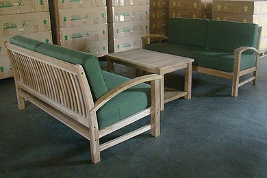 Bromo Teak Deep Seating Sofa Set (2) + Coffee Table Set