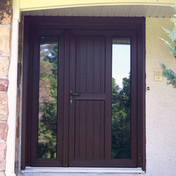 Single Entry Door with Sidelight and Faux Sidelight - Front Doors