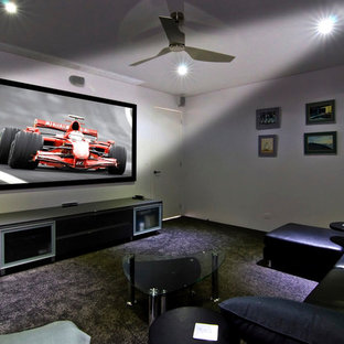 Home theater - contemporary home theater idea in Gold Coast - Tweed