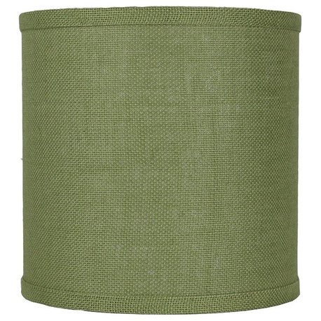 Classic Drum Burlap Lampshades, Khaki Green, 10"