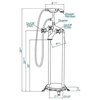ADM Freestanding Tub Filler Handheld Shower Spray, Titanium Gold, 59" Hose