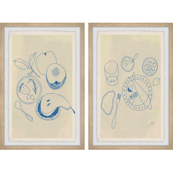 Fruits and Seafood Diptych, 2-Piece Set, 16x24 Panels