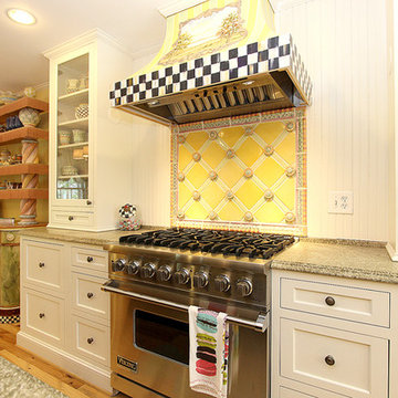 Custom tiling & hand-painted mural by MacKenzie-Childs artisans
