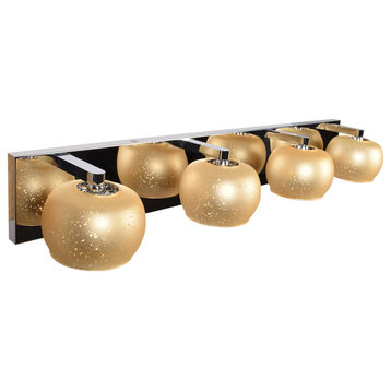 Access Galaxy 4-Light LED Vanity 62560-MSS/STARRY, Mirrored Stainless Steel