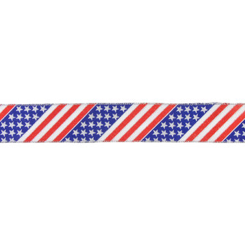 Patriotic Stars Stripes Flag WiCraft Ribbon 2.5" x 10 Yards