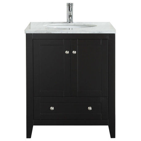 Eviva Lime 30" Bathroom Vanity Espresso With Marble Top