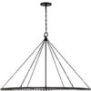 Rylee 32-Light Matte Black Chandelier, Frosted Glass Beads