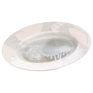 Splash Ceramic Platter, Gray and White