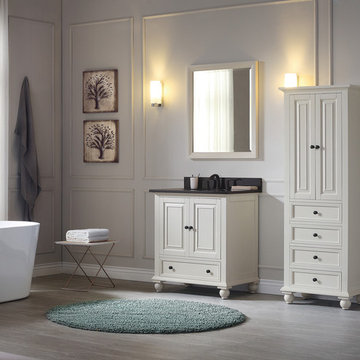 Avanity Thompson 31 in. Vanity Combo in French White finish with Black Granite