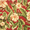 Spice Island Ottoman in Natural, Palm Floral Garden Fabric
