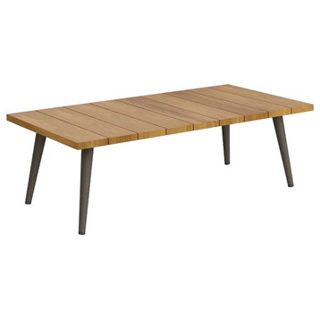 Modway Meadow Outdoor Teak Wood Coffee Table in Natural Taupe/Brown