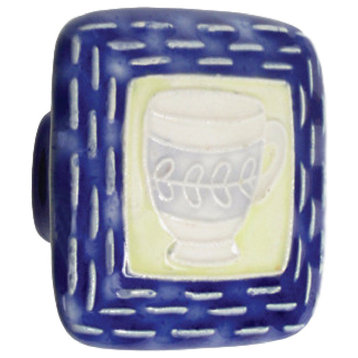 Square Ceramic Coffee Knob, Blue