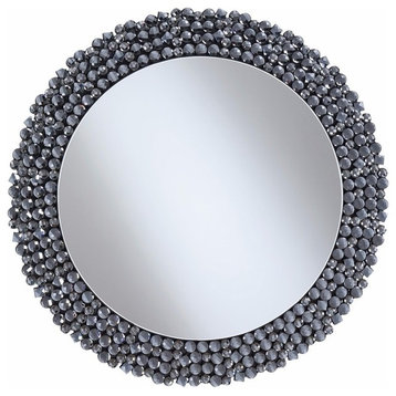 Beautifully Designed Round Contemporary Wall Mirror, Silver