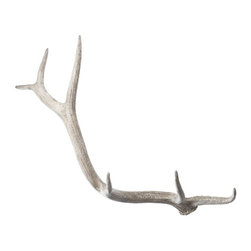 15 in. x 34 in. Weathered Resin Elk Antler Decorative Figurine in Cream - Decorative Objects And Figurines