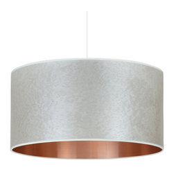 Pearl Grey Drum Pendant - Pendant Lighting